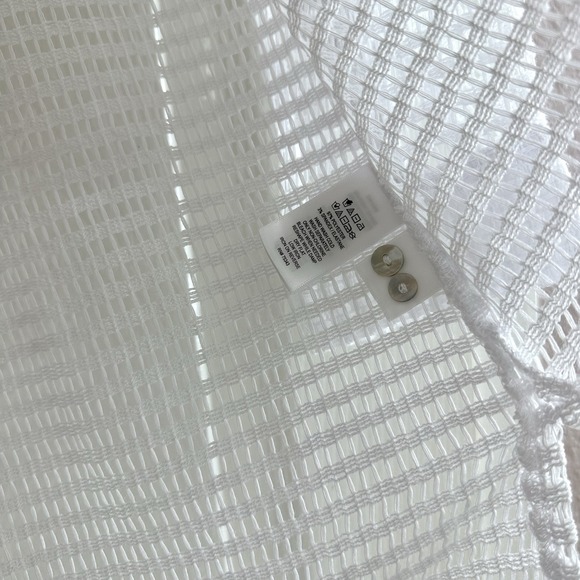 Haute Hippie Womens White Long Sleeve Sheer Like Button Up Dress Cover-up Size M - Picture 5 of 8